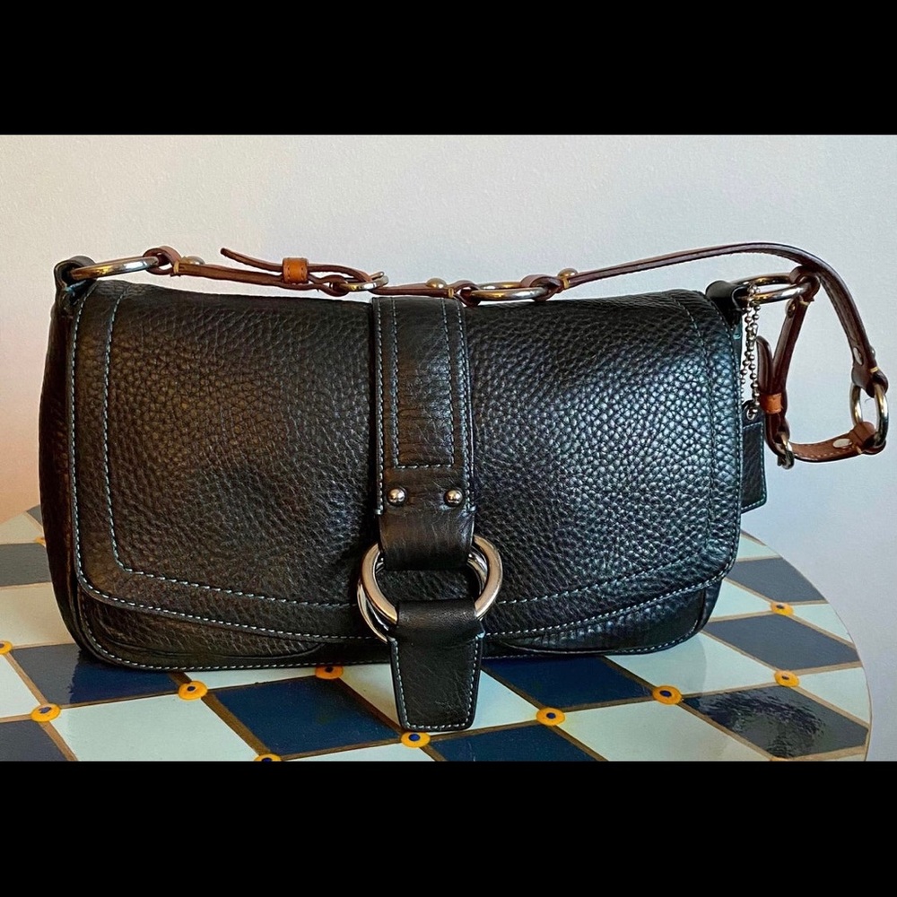 Vintage black Coach Chelsea Pebble Leather Handbag 8A41 Excellent condition